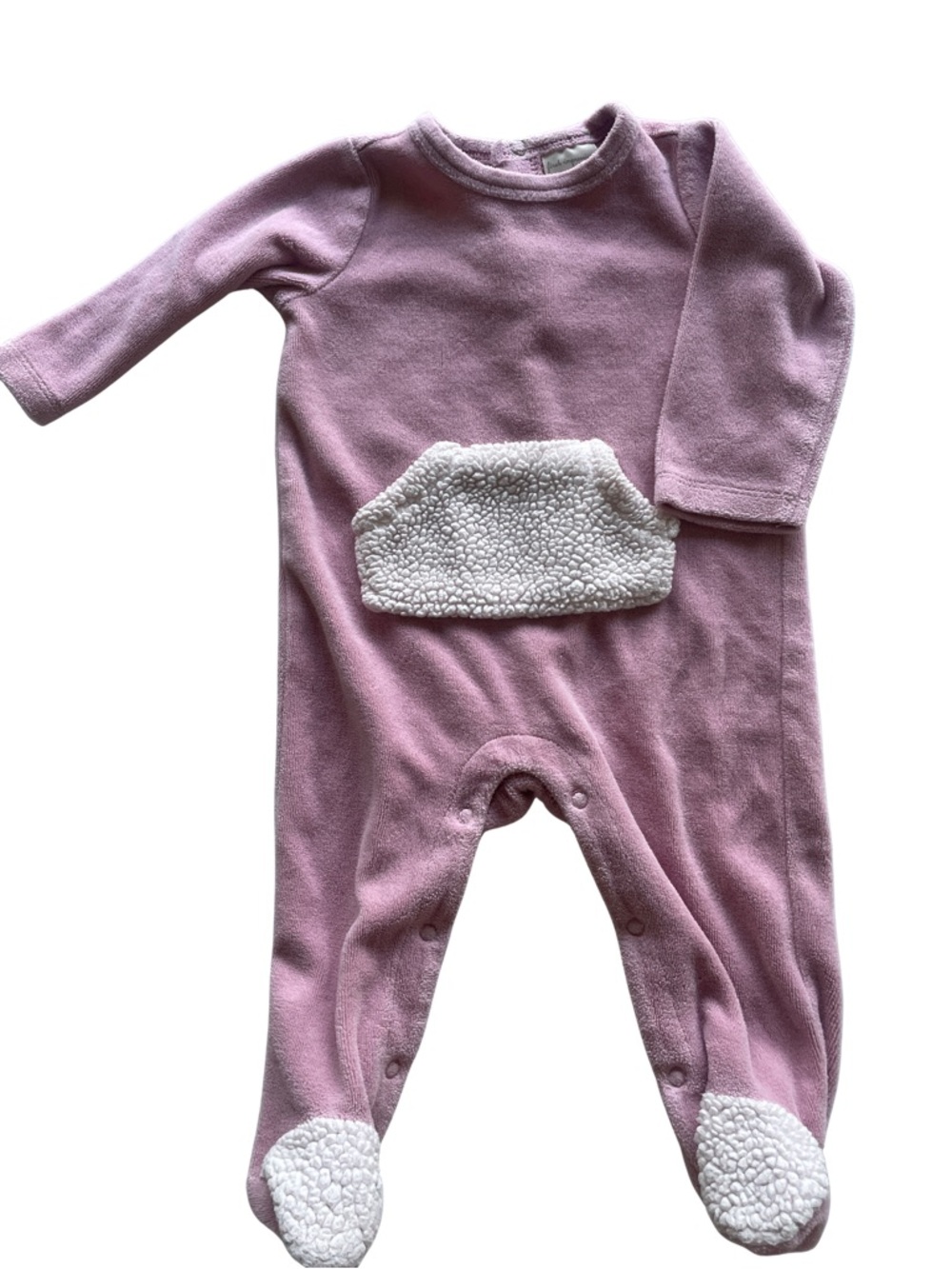 First Impressions Pink Long-Sleeve Sherpa Pocket Footed One-Piece